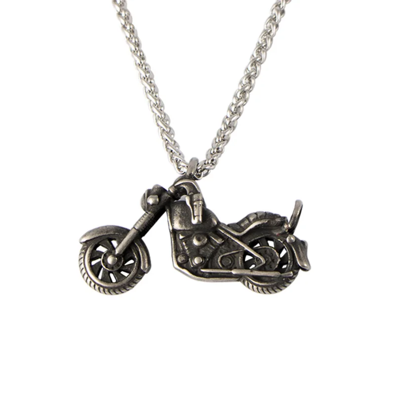 

Motorcycle Titanium Steel Motorcycle Necklace Pendant Retro Cool Handsome Men's Pendant