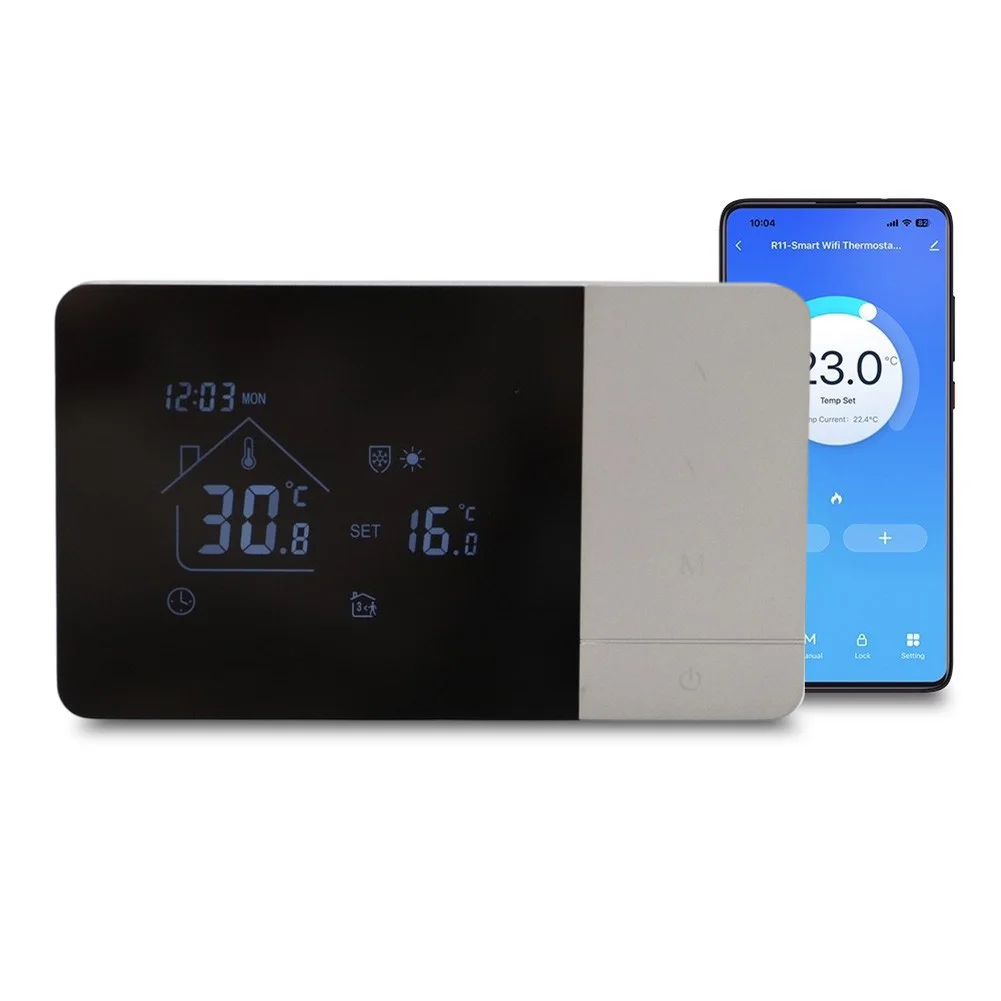 For Smart WiFi Thermostat For Tuya App Voice Control Heating Cooling Programmable Gas Boiler For Battery USB Power Home Temperat