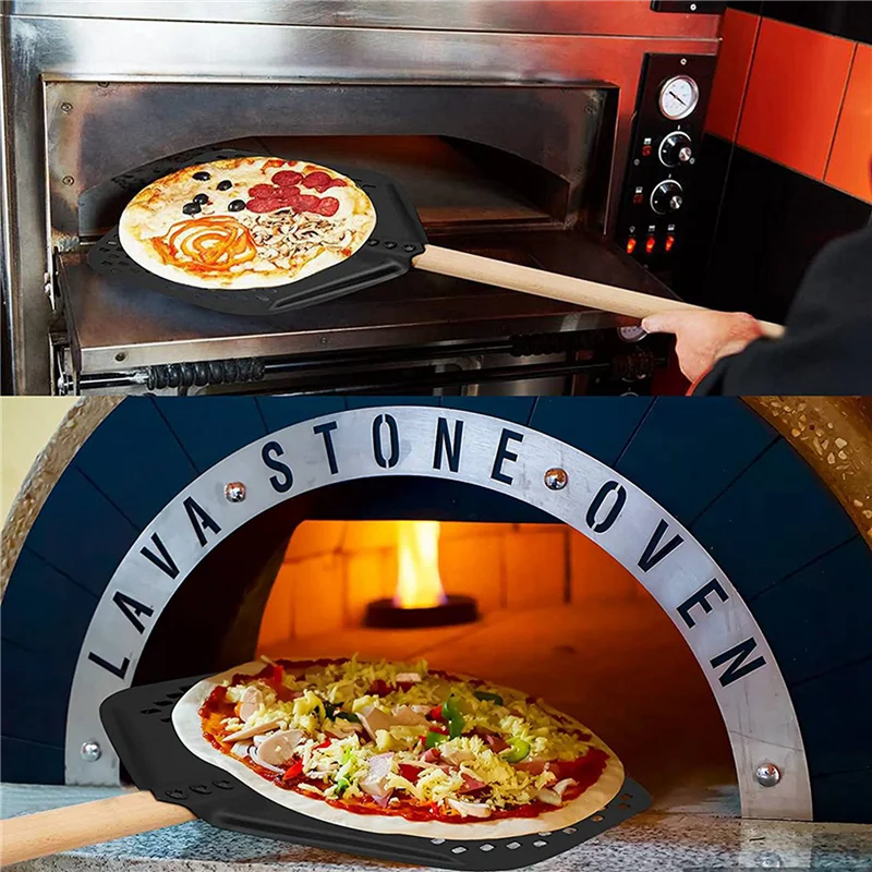 

B28C-2X Perforated Pizza Shovel,Rectangular Pizza Turning Spatula With Detachable,For 12-Inch Pizza And Bread Lovers