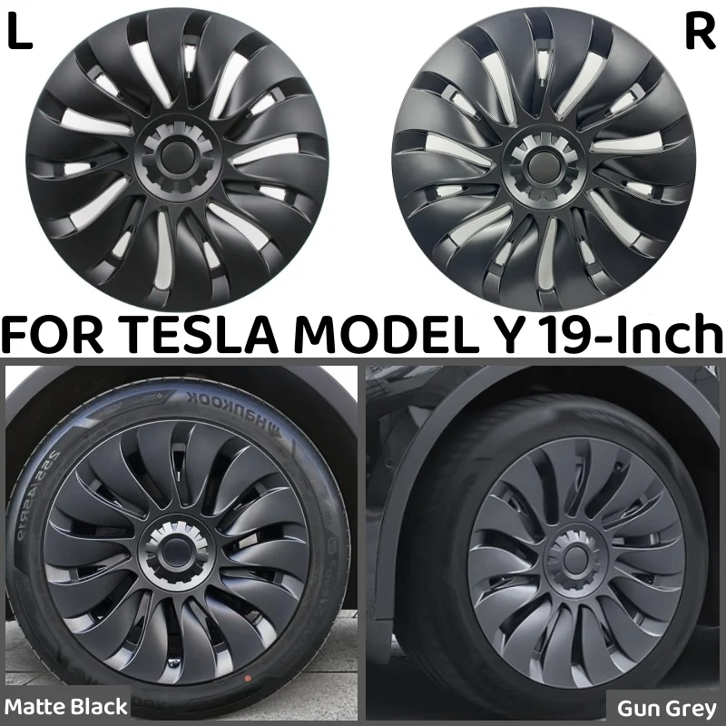 4PCS 19-Inch Hub Cap Replacement Performance Wheel Cap Automobile Hubcap Full Rim Cover Accessories for Tesla Model Y 2018-2023