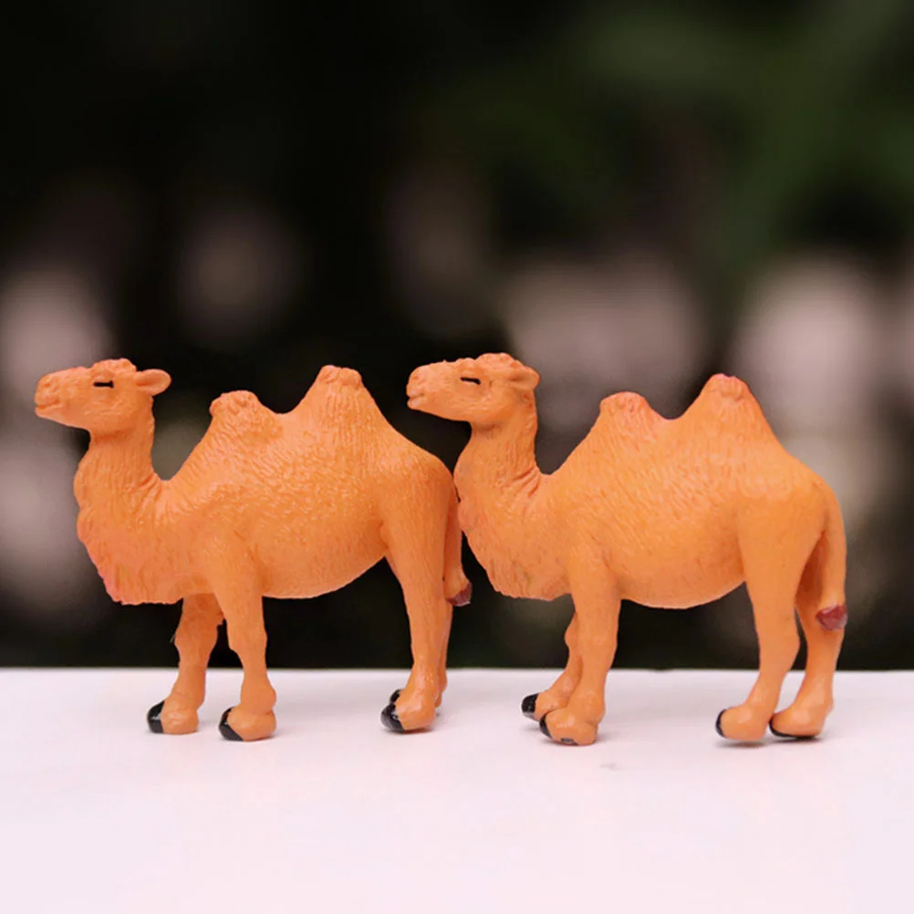 

10pcs Simulation Camel Figurines Wild Animal Models Creative Desktop Ornaments miniature camel small camel figurine