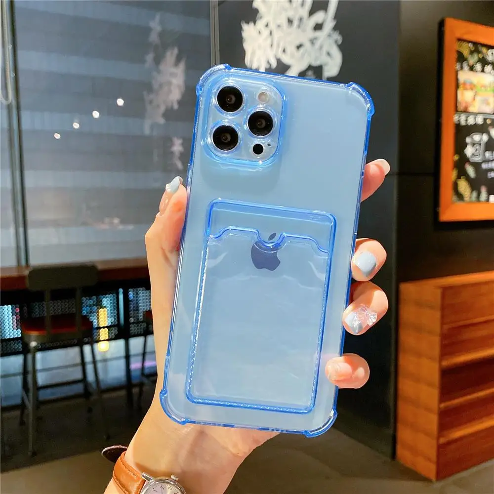 Transparente Kartensteckplatz-Taschenhalter-Hülle für iPhone 13 11 12 14 15 Pro Max Mini X XS XR SE 7 8 Plus Klare, stoßfeste Brieftaschenhülle – Detail 17