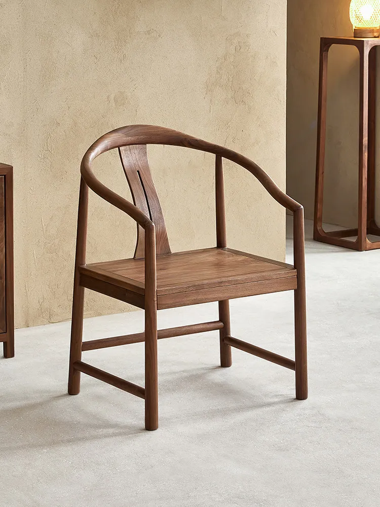 LMM new Chinese tenon and mortise all solid wood simple home meeting back chair