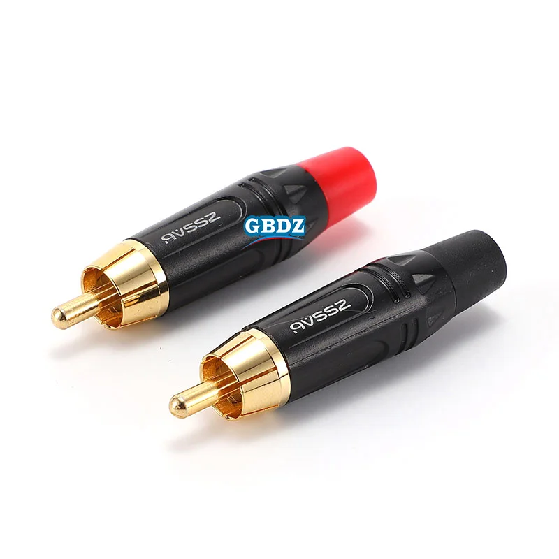 

RCA Audio And Video Plug Connector RCA Male Lotus Jack Black Plating Electrophoresis With Gold Plated Head NYS373