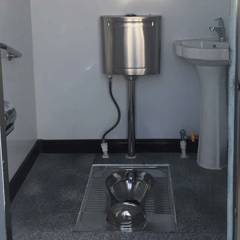304 stainless steel squatting toilet S bend integrated water flush school toilet renovation squatting pit