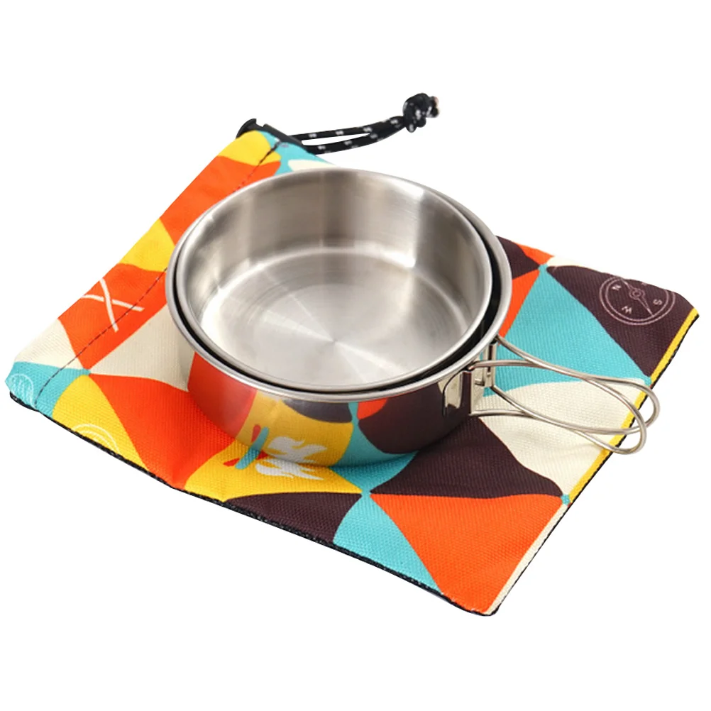 

2 pcs Stainless Steel Folding Bowl 1 Set Portable Outdoor Tableware For Camping Hiking Travel Compact Mini Bowls Foldable