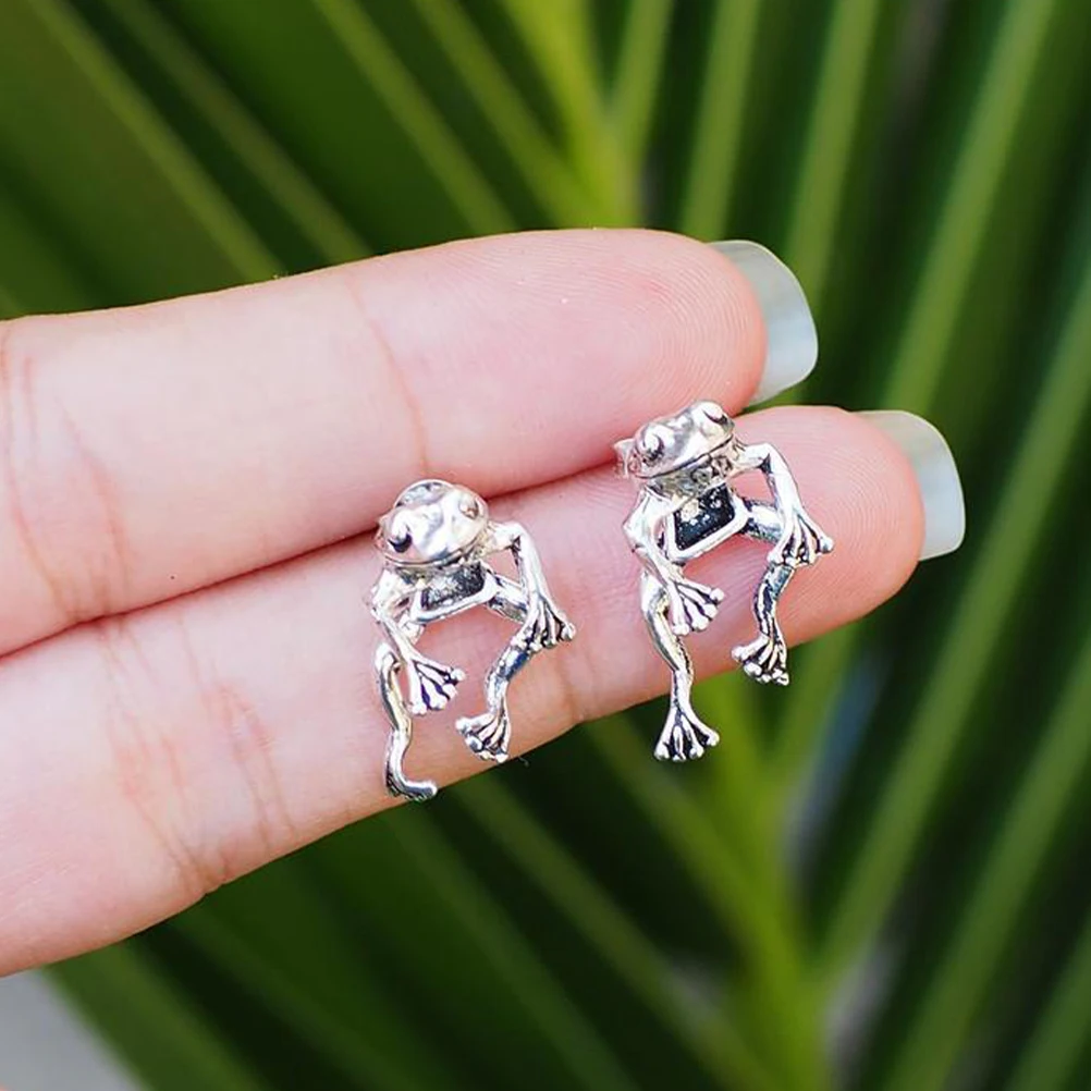 

2 Pcs Retro Frog Earrings for Women Alloy Hypoallergenic Ear Jewelry Casual Formal Daily Festival Wear