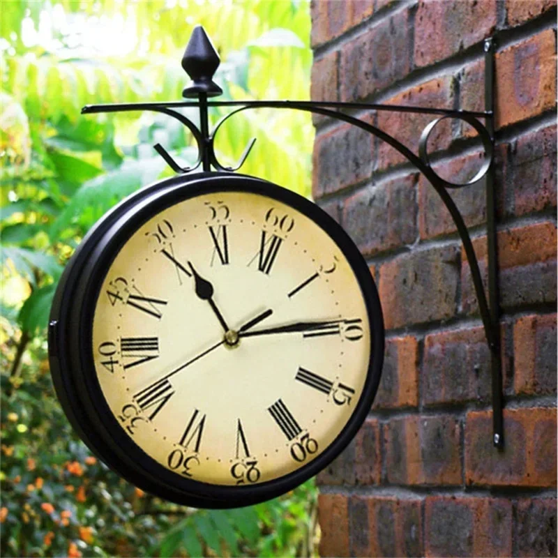 

European-style Double-sided Modern Design Large Wall Clock Creative Classic Clocks Monochrome Quartz Clocks Fashion Watches