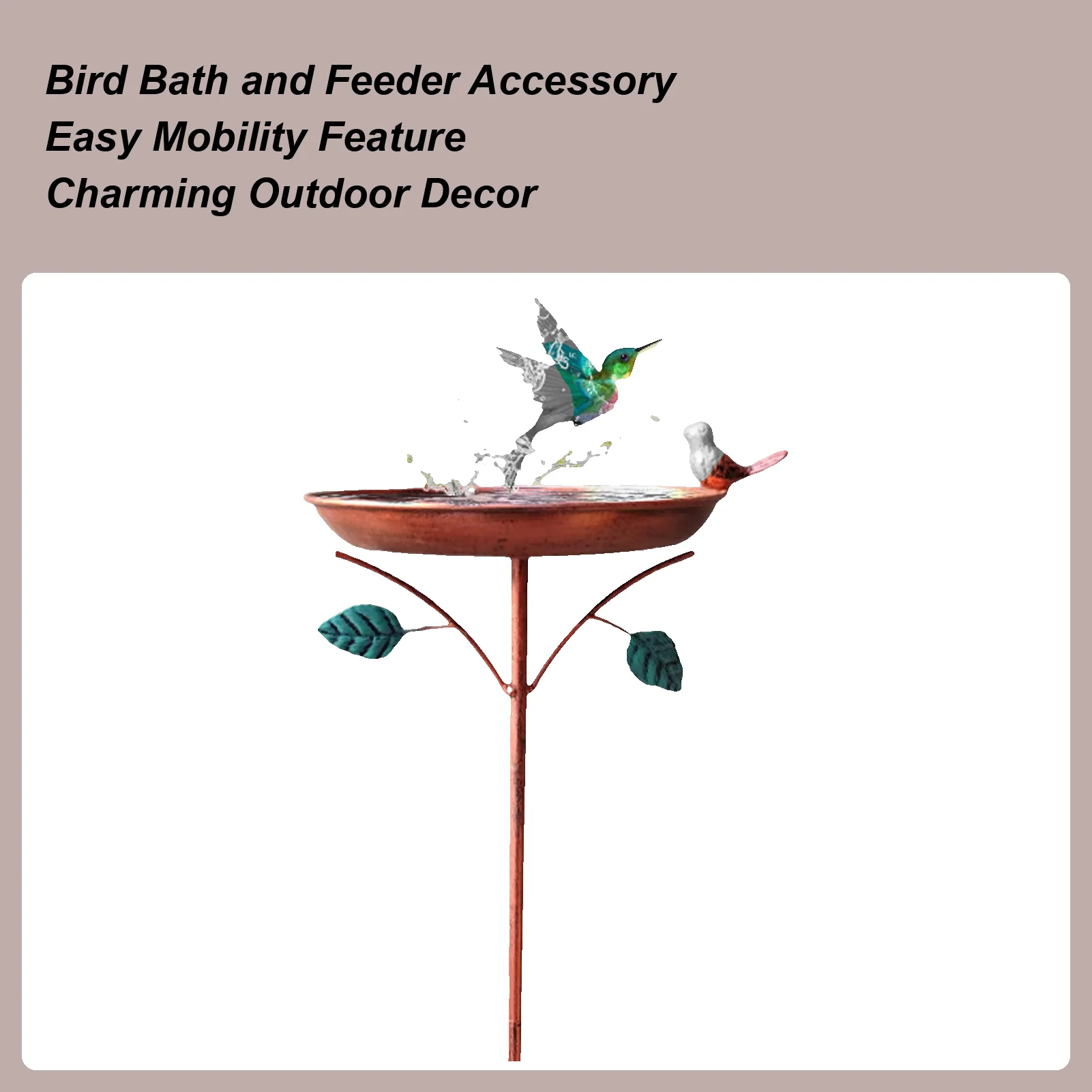 

Outdoor Bird Bath Outdoor Bird Feeder Metal Birdbaths Water Feeder Birdfeeder Freestanding Bowl Pet Supplies Yard Art For Lawn