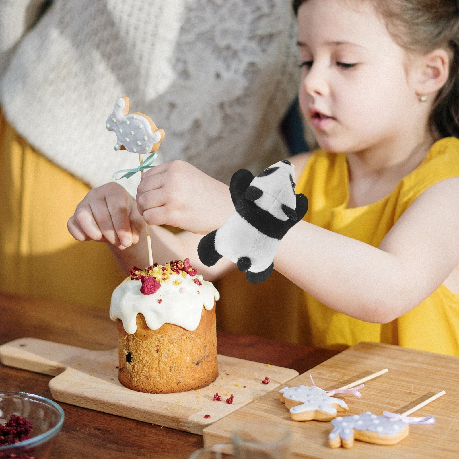 Bracciale Panda Cartoon Braccialetti schiaffo per animali Giocattolo sfuso a scatto per bambini Panno carino per gli amanti delle ragazze