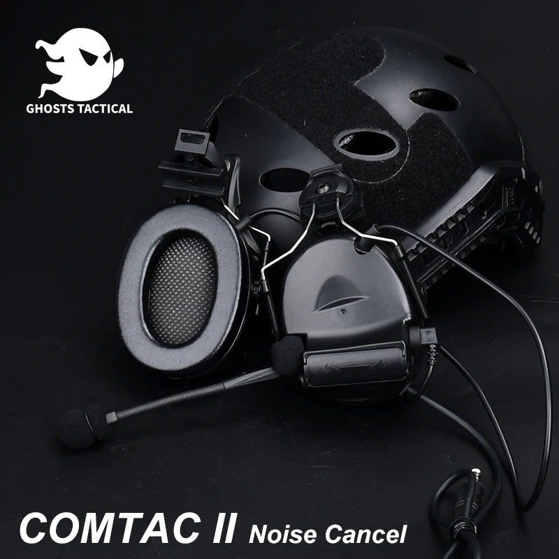 

Airsoft Noise Canceling Headset Fit Fast Helmet 20mm Accessorie Rail Comtact II C2 C4 Hunting Shooting Headphone KENWOOD PTT