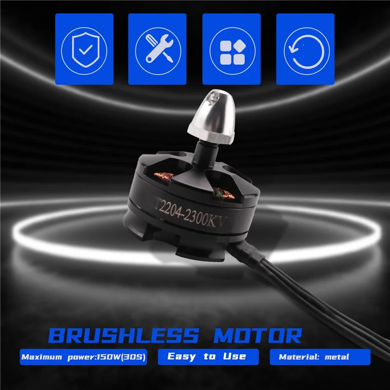 A31R-4Pcs MT2204 2204 2300KV Brushless Motor CW / CCW For Mini 200 210 230 250MM Quadcopter FPV