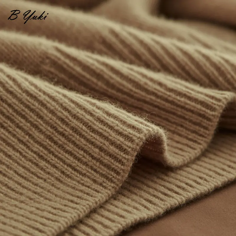 Blessyuki maglione lavorato a maglia a collo alto in Cashmere sciolto donna autunno inverno addensare Pullover di base caldo maglione semplice