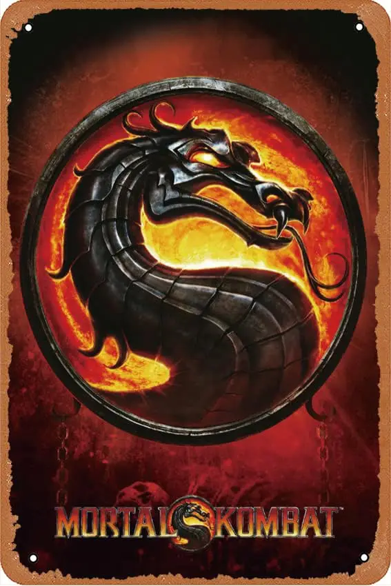 

Жестяной знак Mortal Kombat для стен, стены, стены для дома, металлический жестяной знак, пещера, бар, клуб, металлический жестяной знак 8x12 дюймов