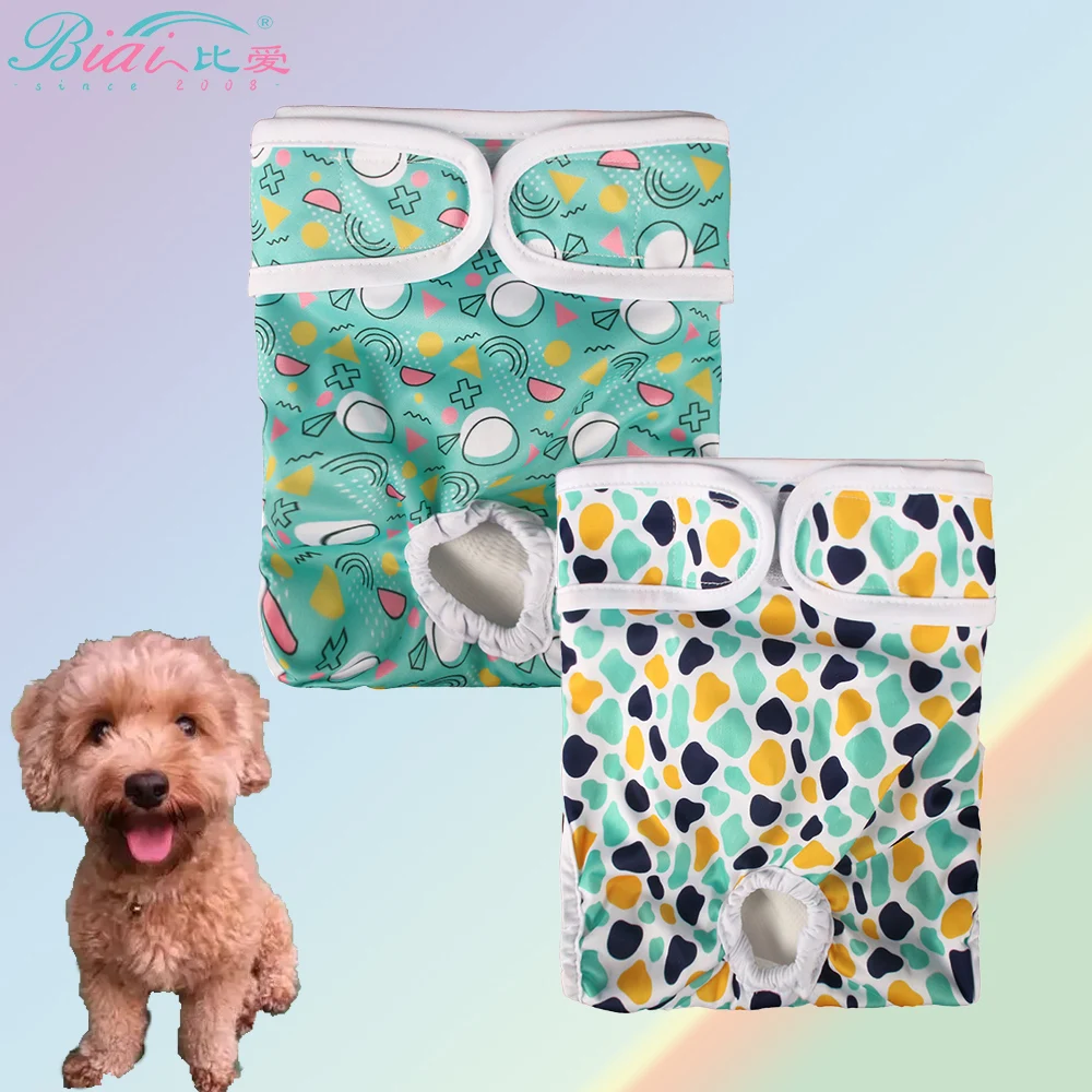 BIAI 1PC Resuable Female Dog Diaper Washable Pet Physiological Pants Waterproof Soft Ice Silk Cloth Diaper