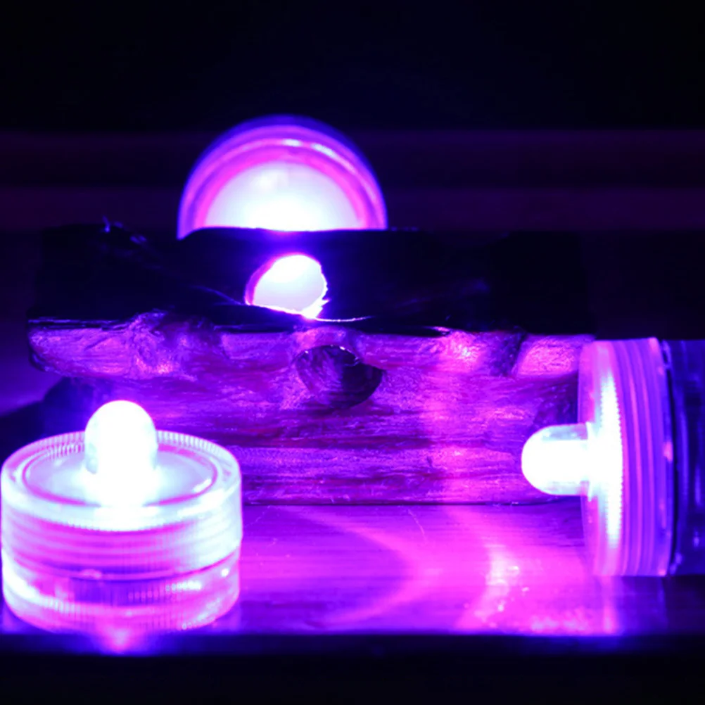 

12Pcs LED Waterproof Lamps Lightweight Smokeless Submersible Tea Lights Wedding Party Fish Tank Lamp Fish Tank Lamp