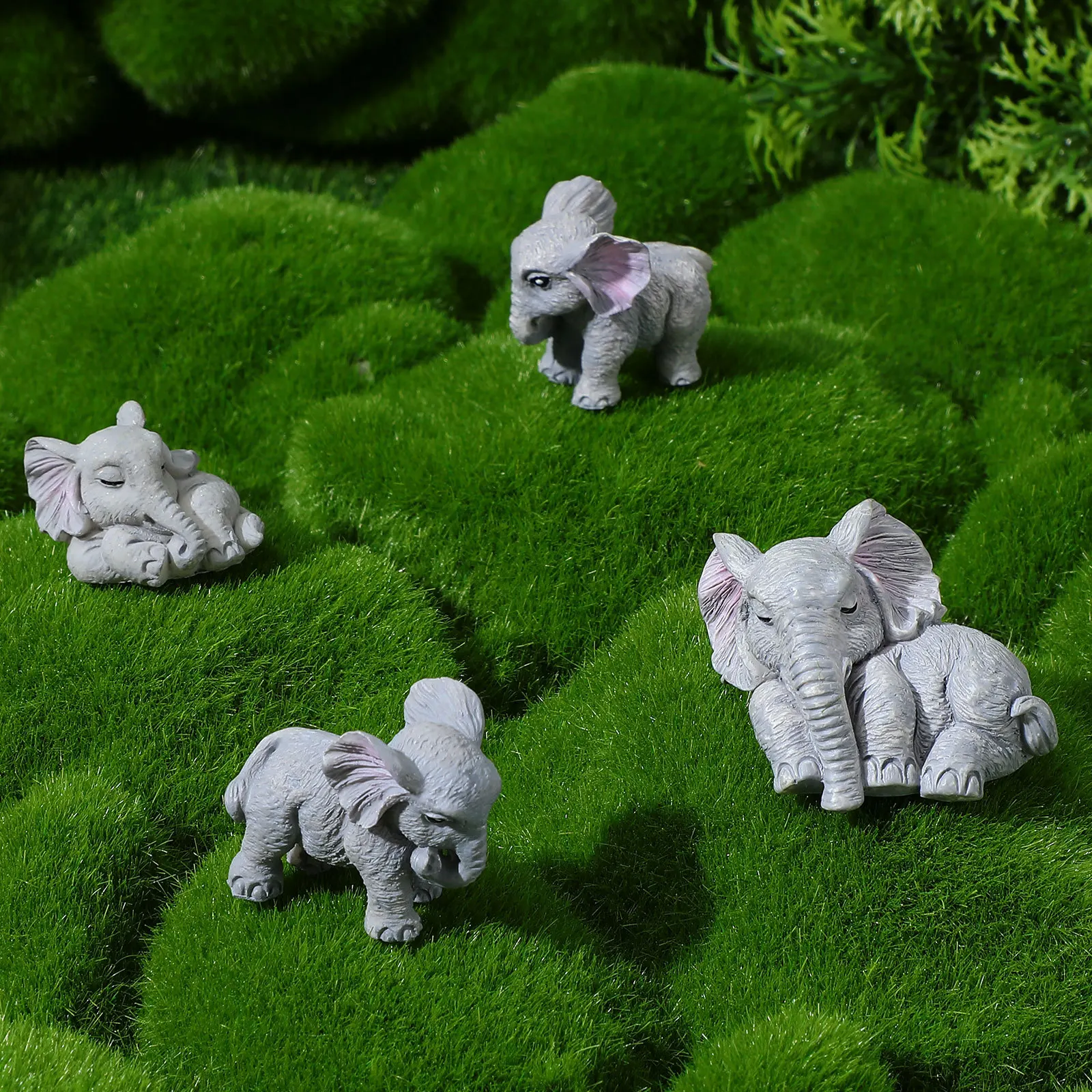 

Набор из 6 милых фигурок слонов из смолы для микроландшафта, декора рабочего стола, сада, тортов и цветочных горшков