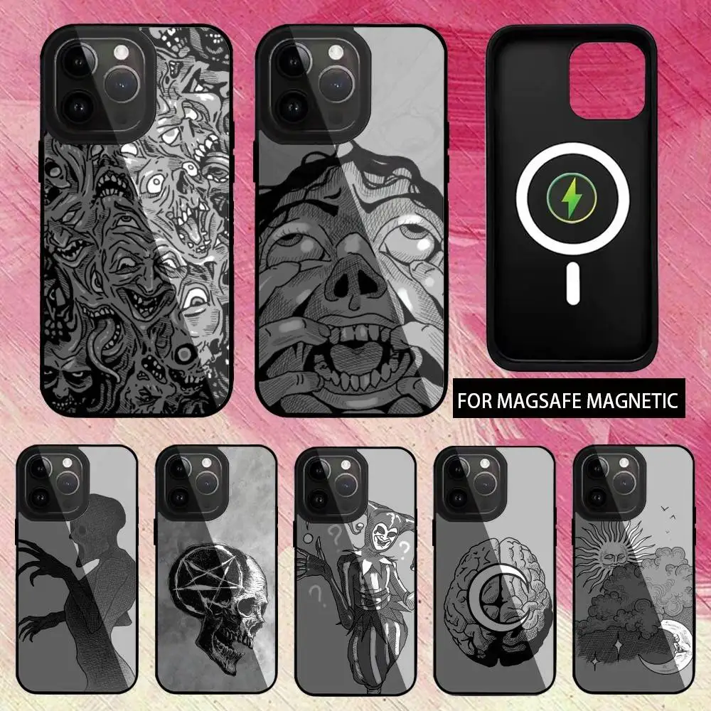 

P-Phasmophobia T-Tarot CardS Phone Case For iPhone17,16,15,14,13,12,11 Plus,Pro Max Magnetic For Magsafe Wireless Charging