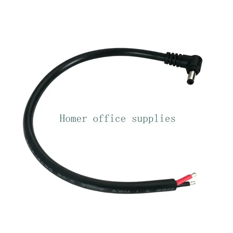 K43B Right Angle DC5525/DC5521 Barrels Power Cord with PVC Coating and Copper Conductors for Terminals or Soldered Wiring