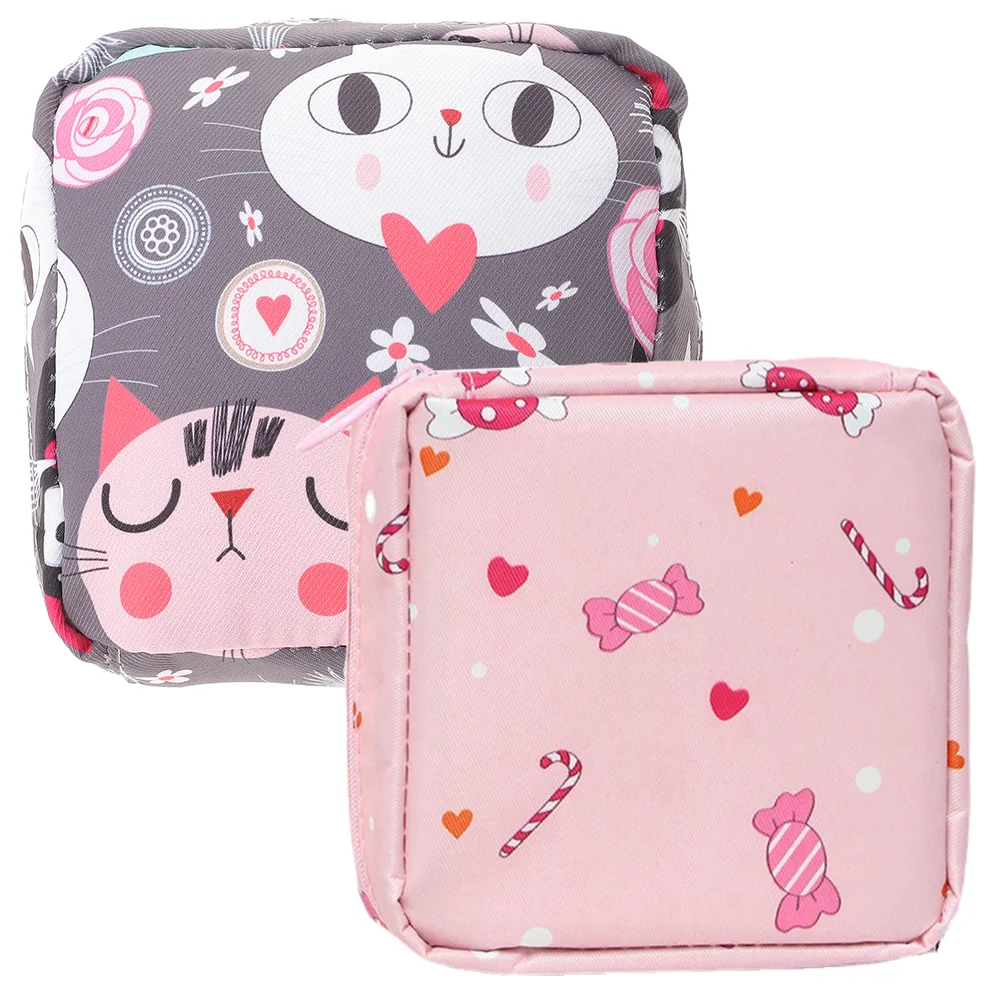 2 Pcs Purses for Women Wallets Sanitary Napkin Storage Bag Nursing Pad Travel Decor