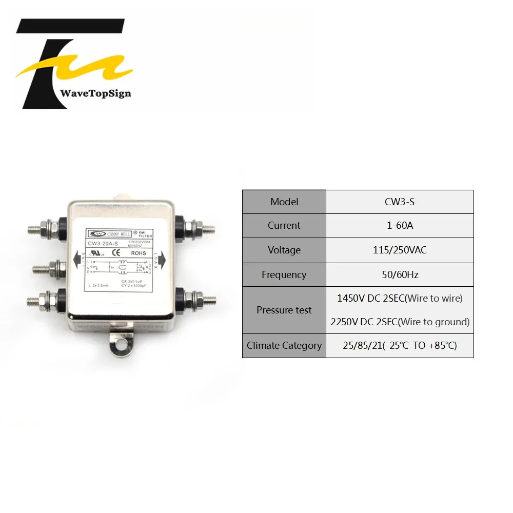 Boding Canny Well Power Filter Cw3-10a 20a-s Single Phase Anti-interference Ac110-250v