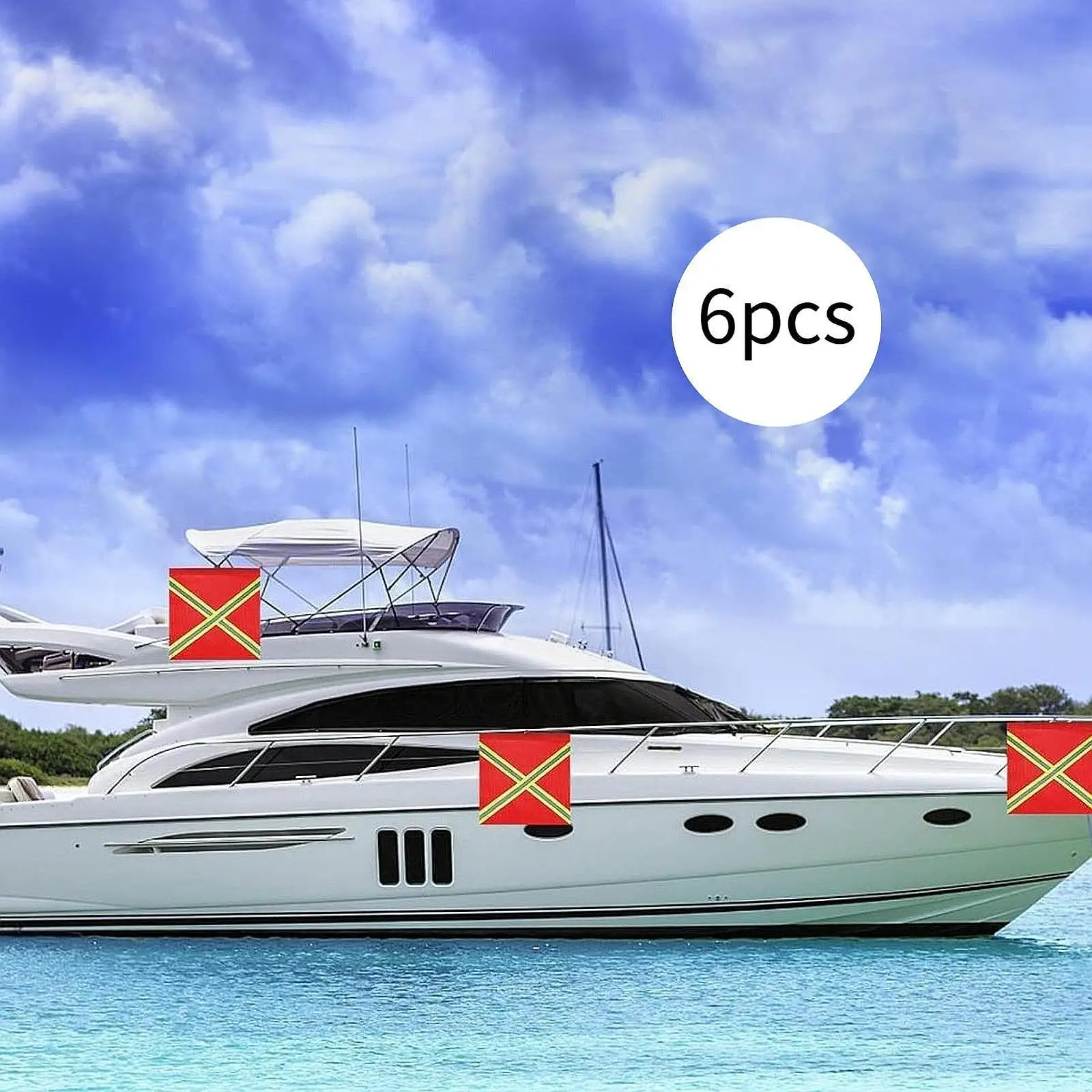6 قطعة أعلام سلامة الشاحنة سهلة التركيب شبكة 18 بوصة × 18 بوصة ملحقات أعلام تحذير عالية الوضوح لقارب نقل المقطورة #3
