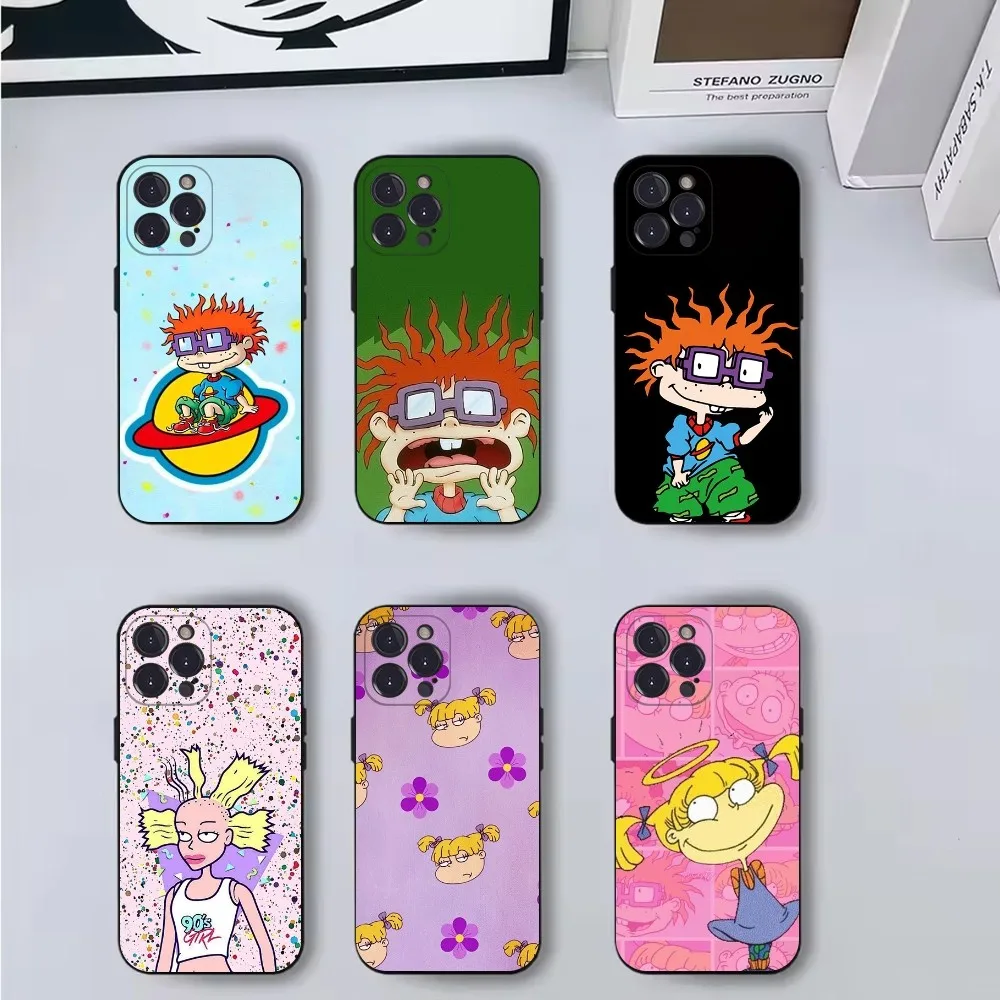 

Rugrat Chuckie Angelica Phone Case For iPhone 16,15,14,13,12,11,Pro,X,XS,Max,XR,Plus,Mini Soft Black Cover