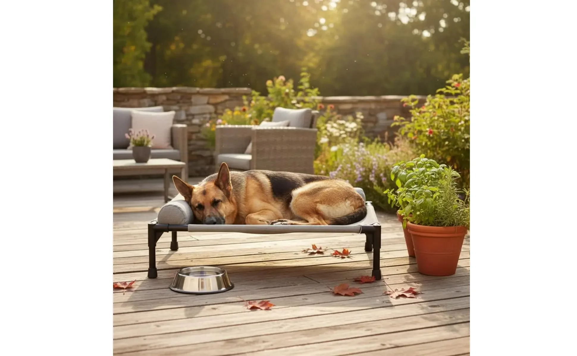 Elevated Pet Bed All-Season Use Raised Dog and Cat Bed Pet Cot Moisture-Resistant Easy to Clean for Dogs, Travel, Patio