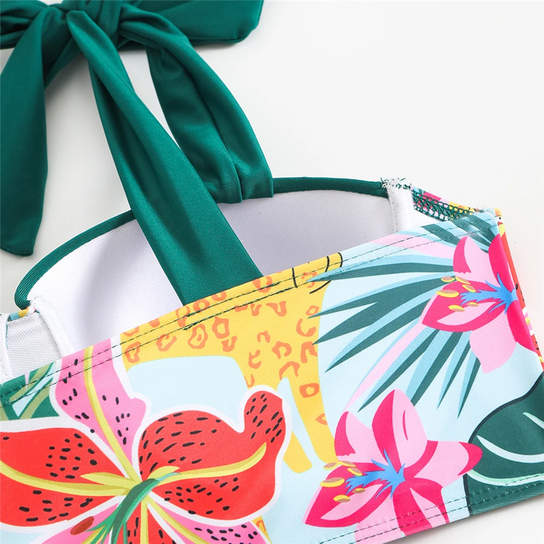 Neuer, bedruckter Badeanzug mit Sarong, hochtaillierter Bikini, dreiteiliges Bikini-Set, Damen-Badebekleidung, Badeanzug, Badebekleidung, Schwimmbekleidung V6349 – Detail 11