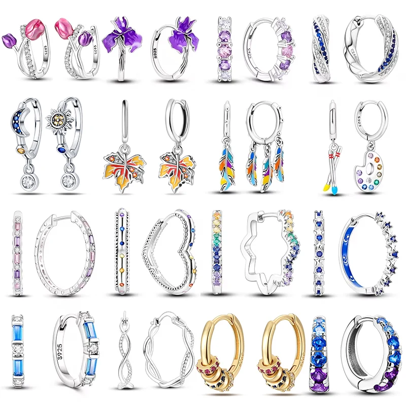 

4. 925 Sterling Silver Dream Catcher Earrings For Women Exquisite Colored Zircon Carp Stud Earrings Fashion Birthday Jewelry