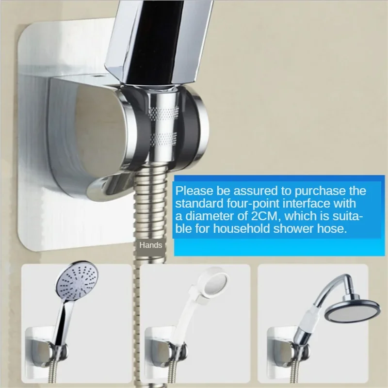 Useful Adjustable Polished Self-adhesive Handheld Suction Up Drill-free Shower Head Holder Showerhead Rack Punch-free Adjustable