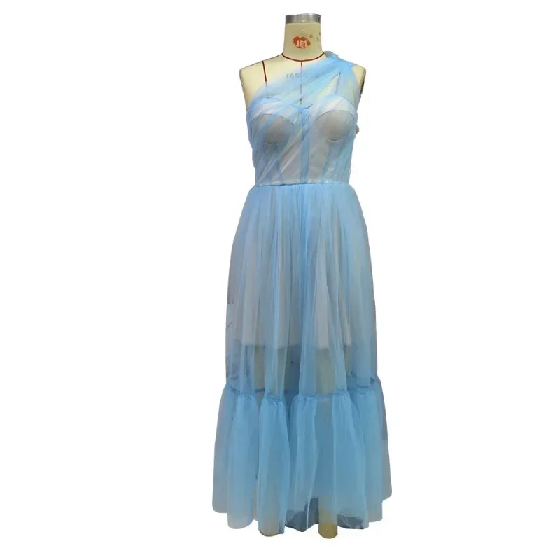 Robe de cocktail en maille, asymétrique épaule dénudée, pour occasions formelles, simple, couleur unie, forme trapèze, élégante, courte