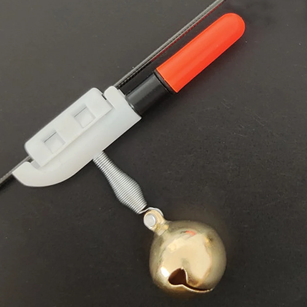 1 Set Fishing Electronic Rod Light Luminous Stick Fish Bite Alarms Light with Bells Ring Color Change for Night Fishing