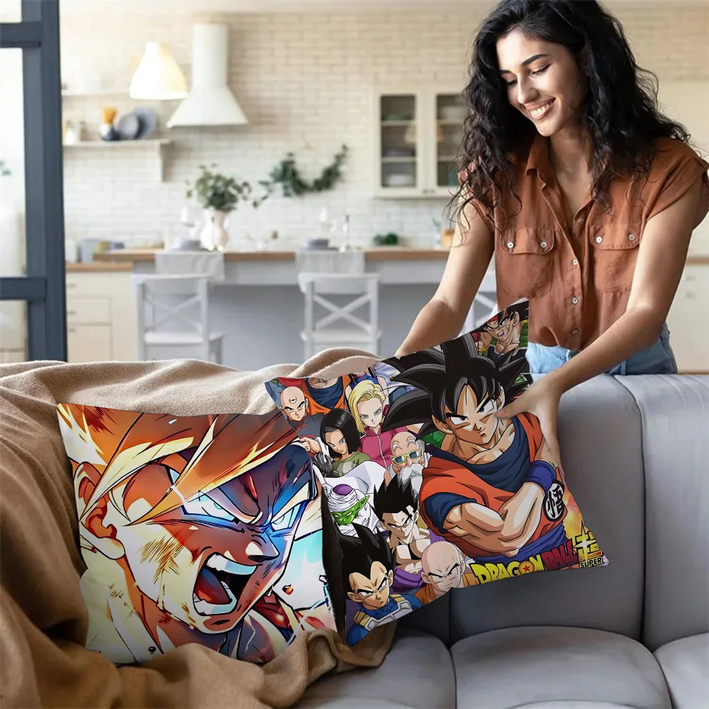 Anime Cool Cartoon Pillow Covers, impressão frente e verso, Curto Plush, Bonito Capa de Almofada, Sofá, Casa, D-D-DragonS, B-BallsS