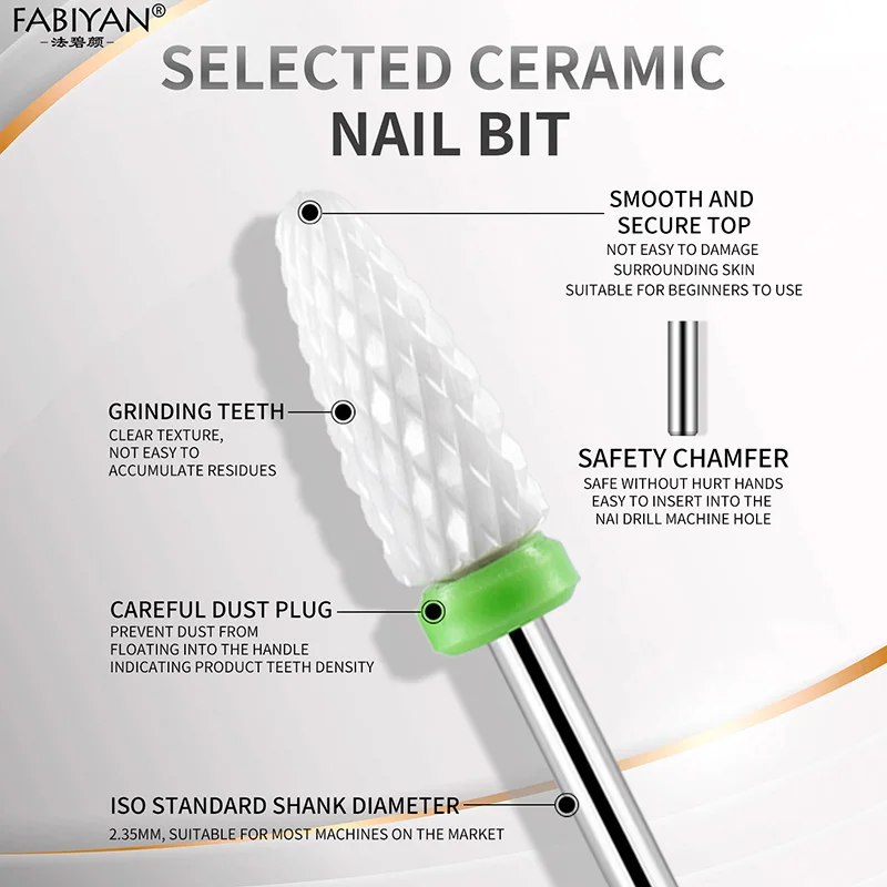 الماس السيراميك مسمار لقمة ثقب مجموعة المهنية الكهربائية قاطعة المطحنة ل مانيكير النساء مسمار الملحقات #5