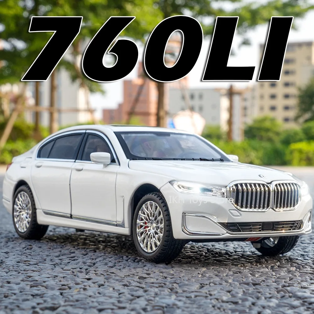 

1:24 THE7 760LI XM Car Toy Models Alloy Diecast Doors Opened Pull Back Shock Absorption Simulation Vehicles for Children Gifts