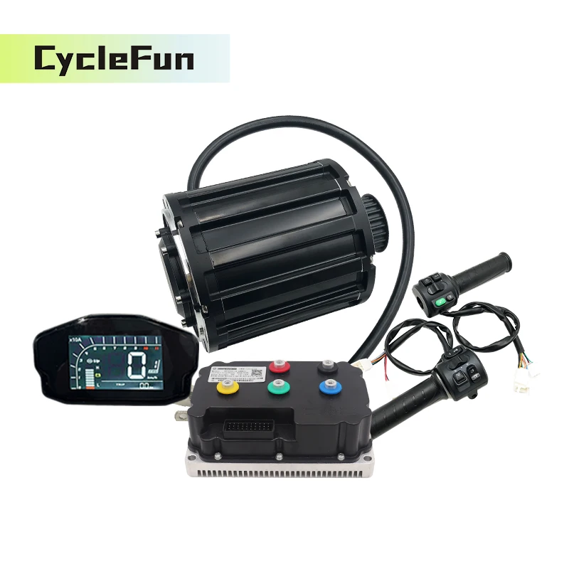

QS120 70H 72V 2KW Mid Drive Motor Belt or Sprocket Design with FarDriver Controller ND72360 And DKD Display Throttle