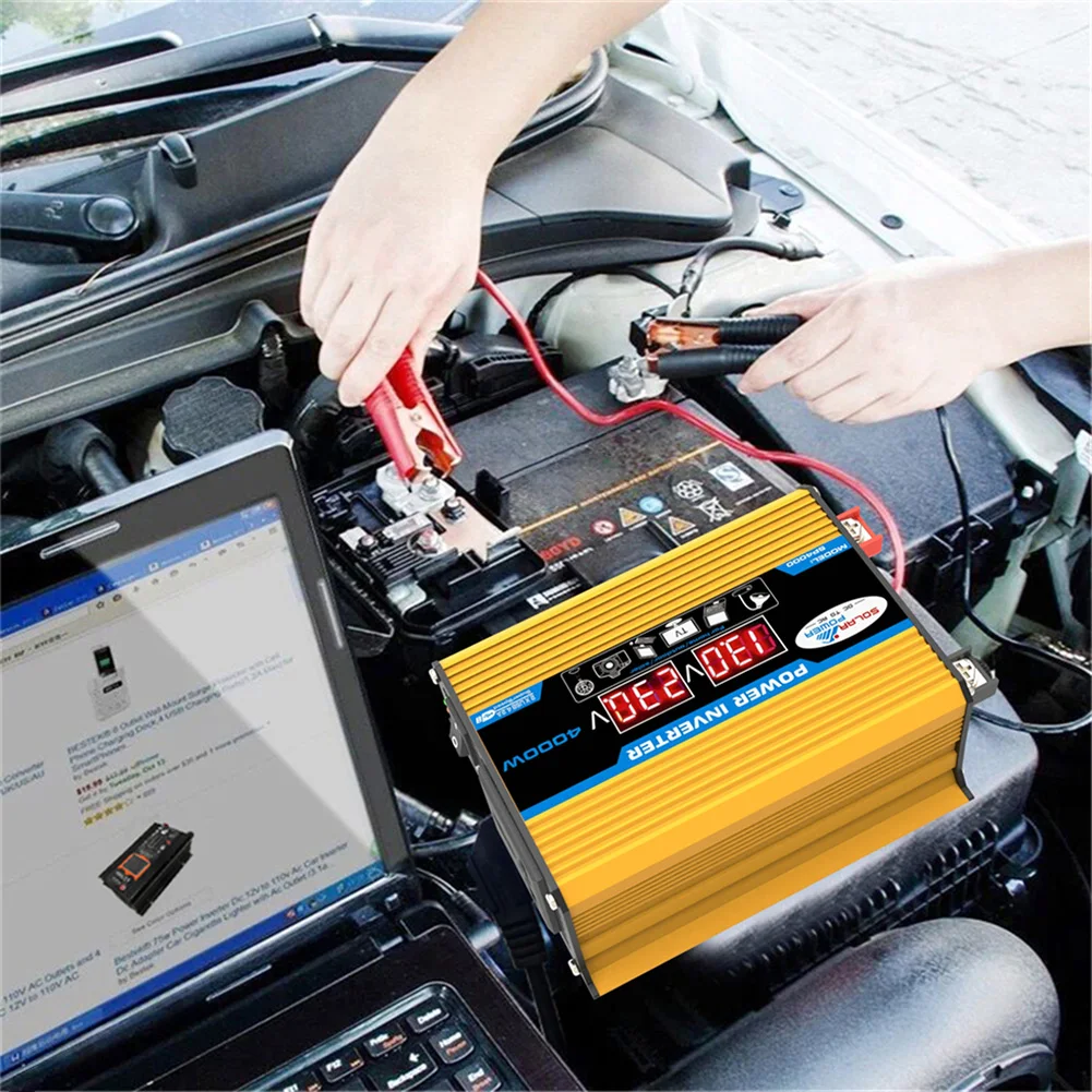 Dual LCD Digital Display Car Power Inverter Car Charger Converter Voltage Transformer for Auto Steamboat Accessories