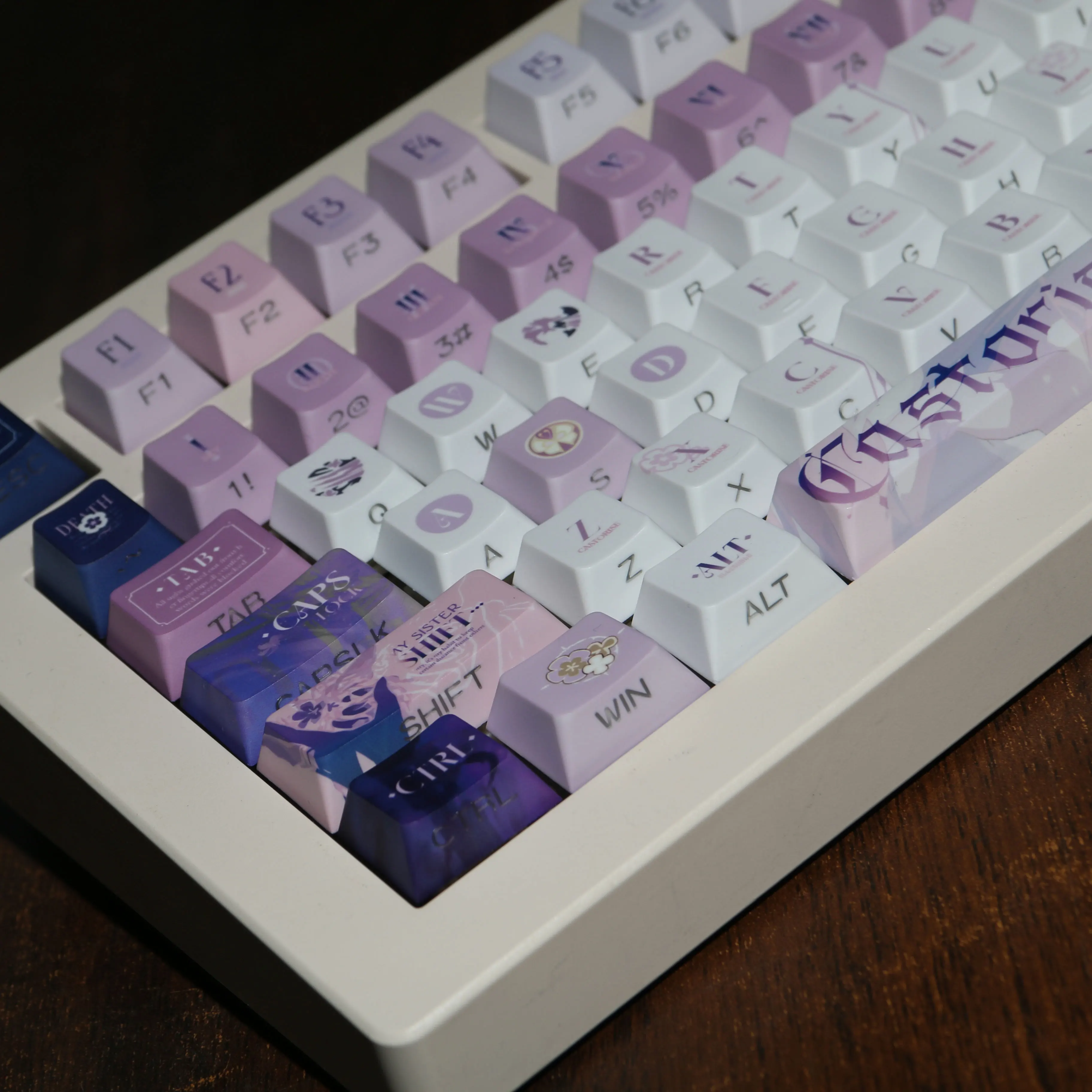 120 Keys Honkai Star Rail Castor Custom Keycaps Anime PBT Dye Sub Backlit for ANSI 61 68 87 104 108 Keyboard Gift