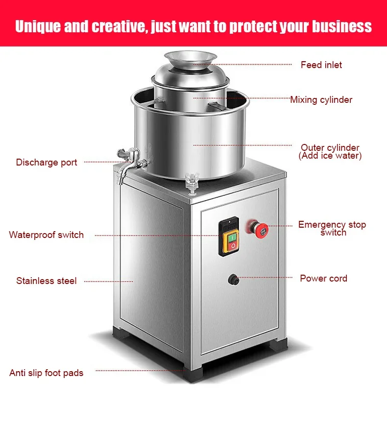 Commercial China Automatic Electric Fish Meatball Meat Ball Beater Beating Processing Maker Seafood Meat Paste Beater