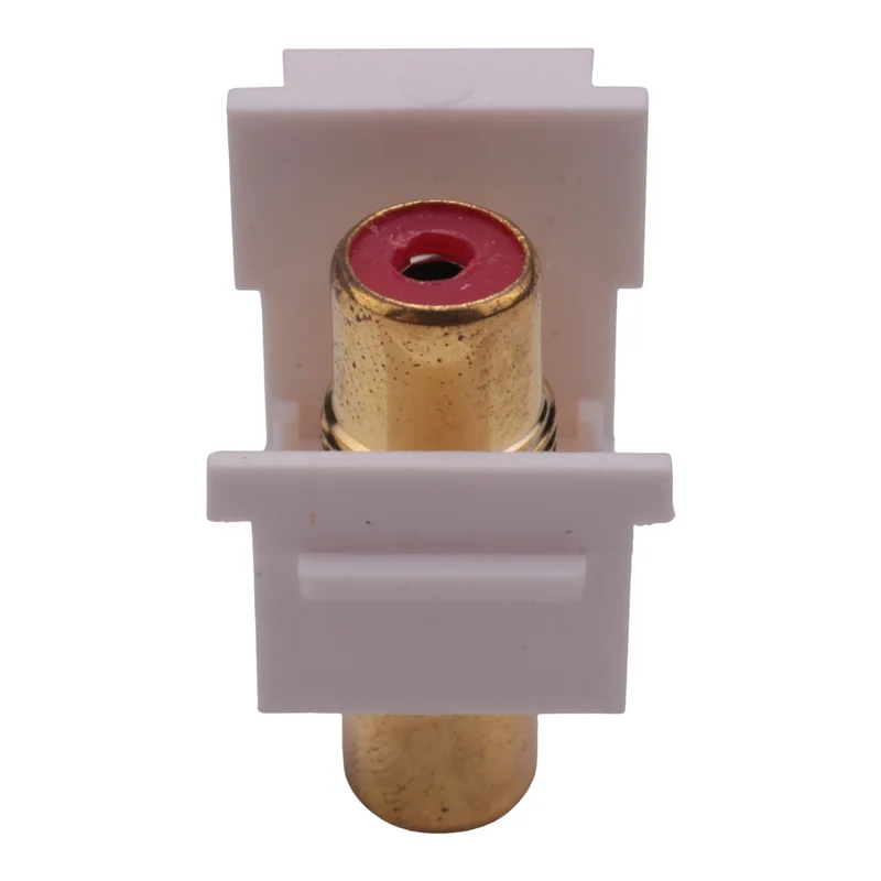 A76F-5-Pack RCA Keystone Jack Insert Connector Socket Female Snap In Adapter Port Gold Plated Inline Coupler For Wall Plate