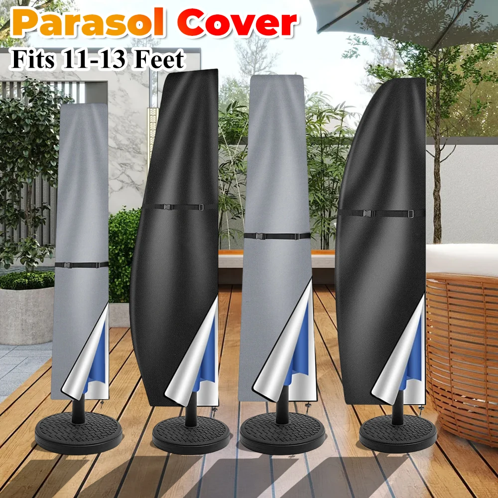 الغطاء الواقي للمظلات الخارجية المضادة للأشعة فوق البنفسجية مقاوم للماء غطاء مظلة الفناء مع سحاب يناسب غطاء المطر المظلة الكابولي #2