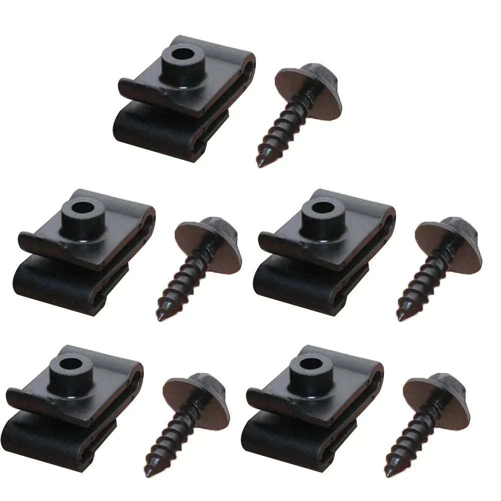 Carhome 5X Chassis Engine Guard Nut Screw Washers U-shape Clip For 1Toyota Car Lining Wheel Arch Mudguard Trim Clips Cross Hea