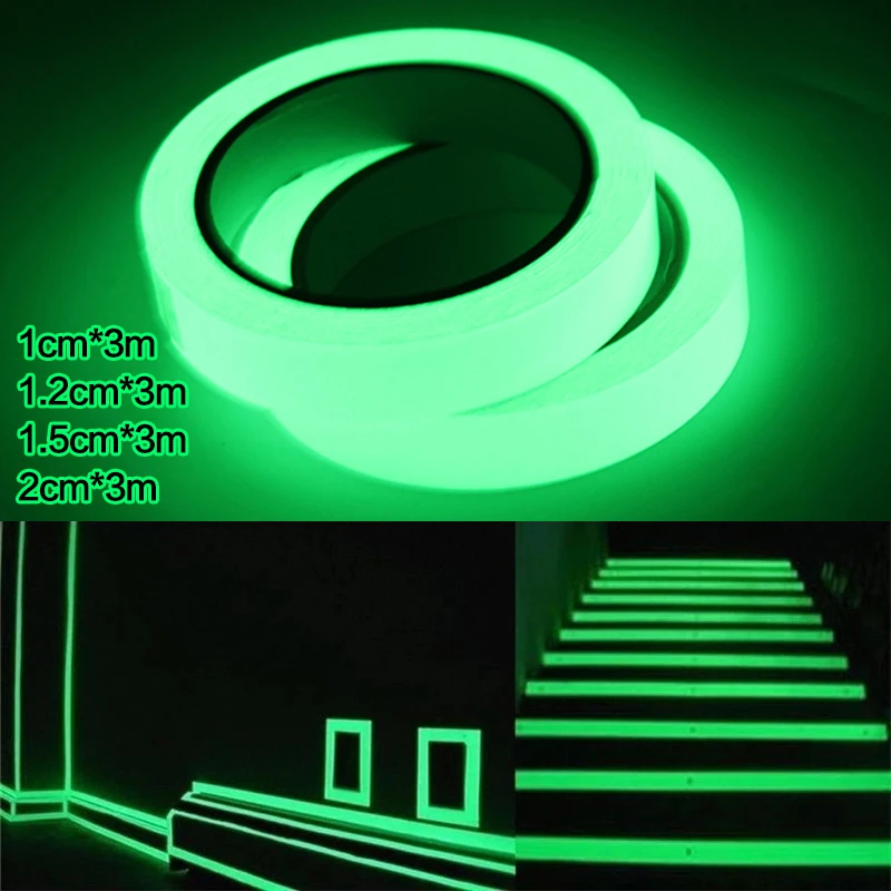 Luminous Tape Self-adhesive Fluorescent Tape Night Glow In Dark Sticker Safety Warning Emergency Logo Stickers Party Decor