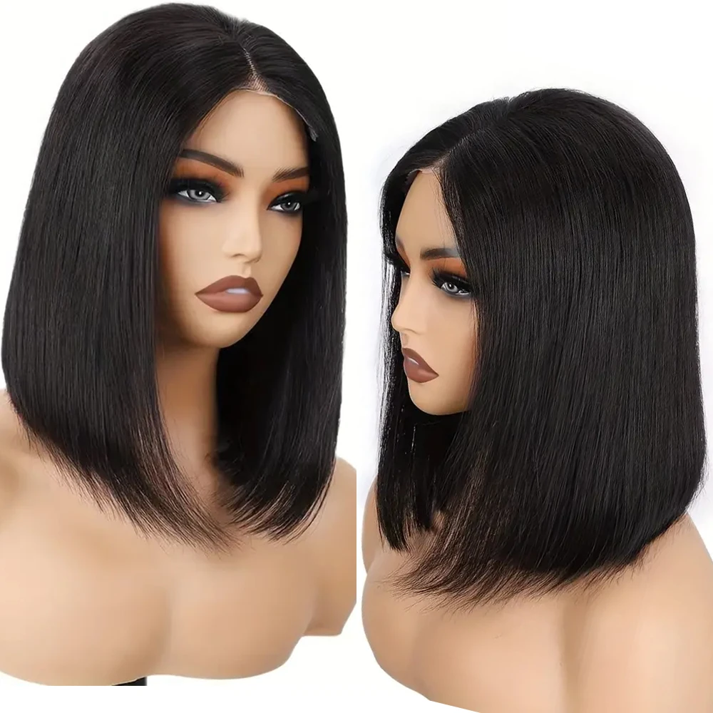 

Bob Wig Human Hair straight Lace Front Wigs Gluless Wigs Human Hair 180% Short Black Lace Frontal Bob Hair Cheap Wigs For Woman