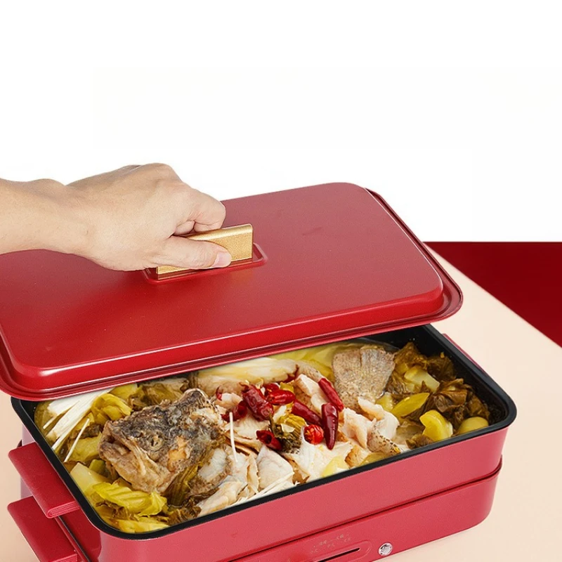 

Multifunctional electric baking pan Household non-stick frying Baking Integrated electric oven Baking BBQ