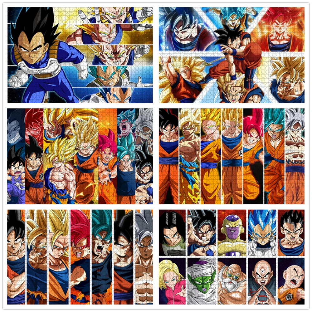 Dragon Ball Jigsaw Puzzle Super Saiyan Cartoon Anime Puzzles for Adult Decompression Toy Child Educational Intellectual Game