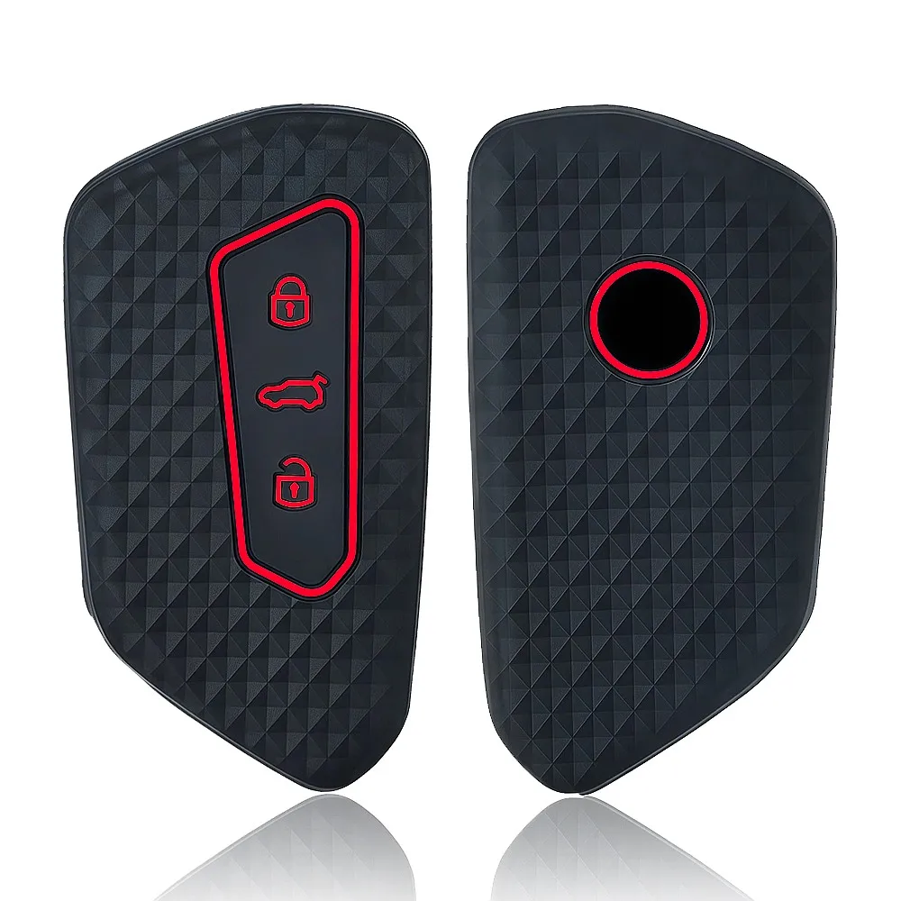 Silicone Car Key Fob Cover Case For VW Golf 8 GTI 2023 ID 4 Seat Leon Cupra Skoda Octavia A8 Mk8 view 4