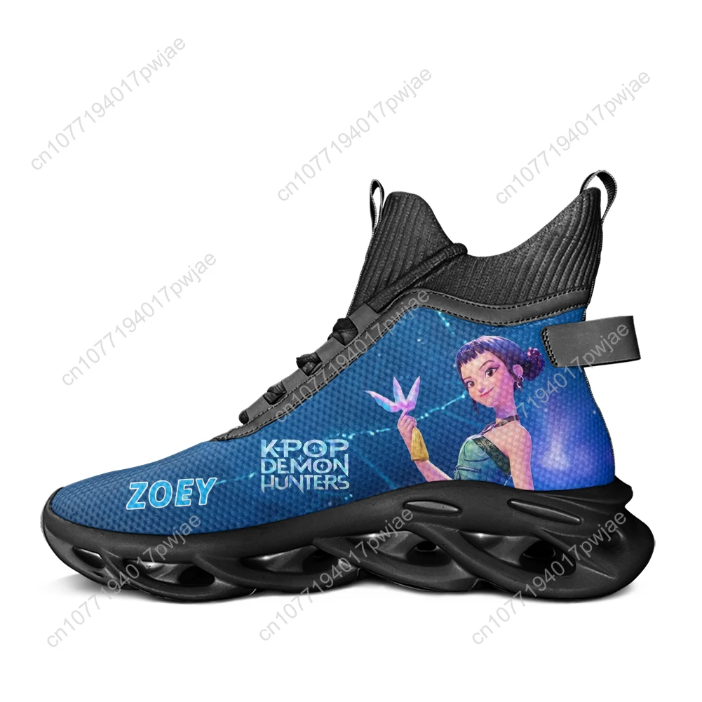 أحذية KPop Demon Hunters Zoey عالية الجودة أحذية رياضية مسطحة للرجال والنساء أحذية رياضية للمشي لمسافات طويلة والسفر أحذية جري خفيفة الوزن أحذية مخصصة