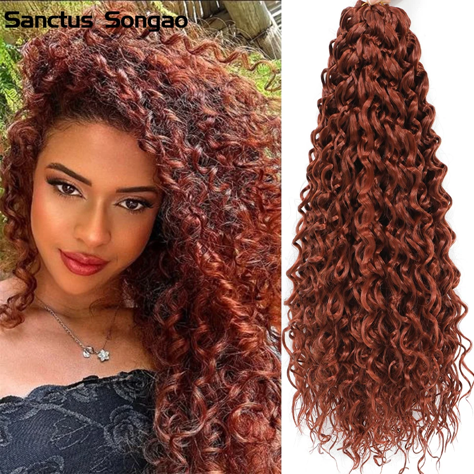 

18 Inch Long GoGo Curl Crochet hair Water Wave Deep Crochet Hair Wavy Braiding Hair Synthetic Curly Crochet Hair For Black Women